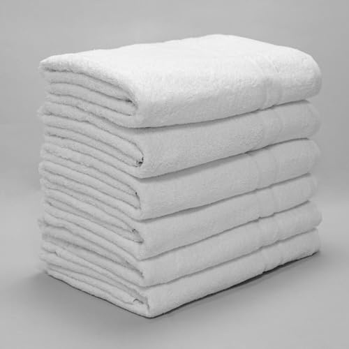 Burrito Blanco | Toallas Hostelería Lisas STOX10 Blanco | Toallas 70x140 cm (+ Medidas Disponibles) | Rizo algodón 100% 480 gr/m² | Toalla de Ducha | Toallas Blancas