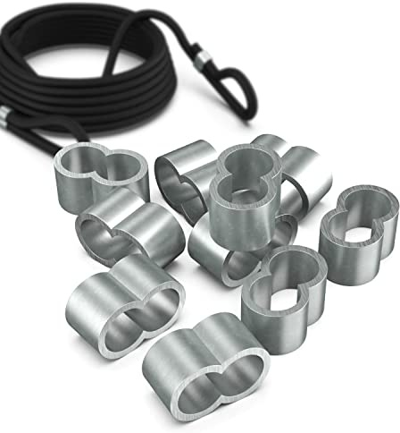 Tarpofix® Würgeklemmen Doppelhülsen für Gummiseil & Expanderseil 8mm (10 Stk. / 25 Stk.) | vorgeformte Alu Pressklemmen für Anhänger Planenseil | 100% nichtrostende & robuste Seilklemmen Quetschhülsen