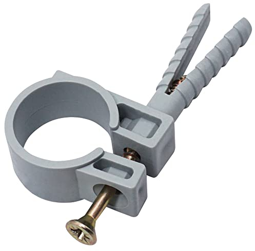 10 morsetti in plastica grigia per tubi da 20-22 mm, ganci per tubi, clip per tubi, supporti per tubi