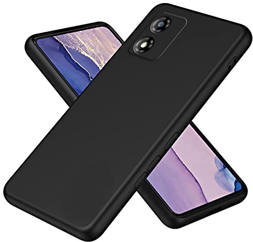 XINYEXIN Funda Silicone Case para Motorola Moto E13, Protección de Cuerpo Completo, Carcasa de Silicona Líquida Suave Antichoque Case Cover - Negro