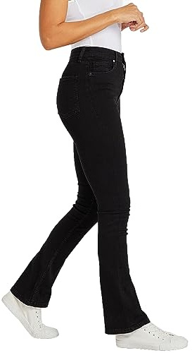 BGA Skyddande motorcykelbyxor kvinnor – Bikers Gear Australia Bootcut motorcykelbyxor för damer Kevlar jeans förstärkta höft- och knäsäkerhet, Svart, 4XL