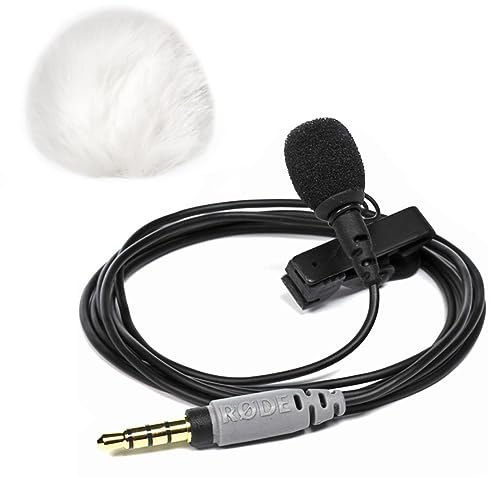 Rode SmartLav+ Lavalier Mikrofon + keepdrum WS05 Fell-Windschutz Weiss