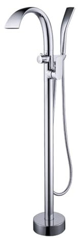 Grifo de Baño Independiente con Pico Fino Frío Y Caliente Grifo Cascada con Manguera de Ducha de 59,cromo