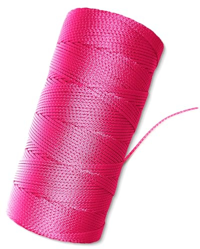 ACE Supply Pink Mason Line - #18 Braided Nylon Cord - 1,000 Ft Length - Nylon Twine for Gardening & Masonry Tools - Perfect Construction String