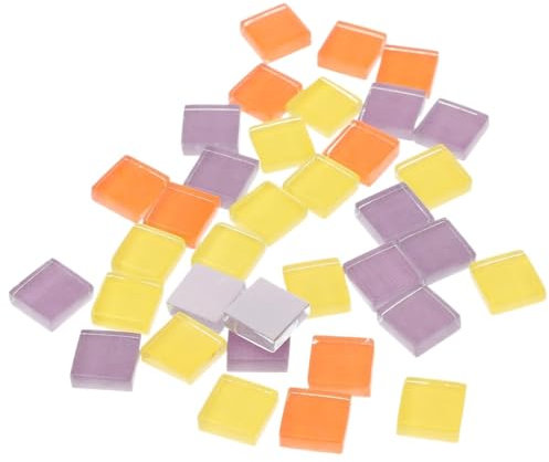 Tesselles mosaique Carrelage mosaïque en verre coloré, brique artisanale, pierre carrée, processus de bricolage, 200g Mosaique verre (Color : As Shown 2)