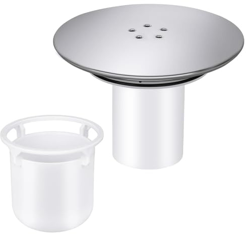 Briota Bouchon de vidange de douche – 90 mm chromé de remplacement, débit rapide argenté