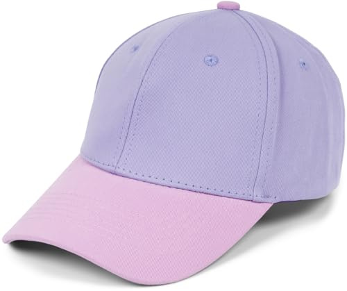 styleBREAKER Unisex Baseball Cap zweifarbig Pastell oder kräftig | 6-Panel Cap Mehrfarbig verstellbar mit Schnalle | Sommer Basecap aus Baumwolle, Farbe:Flieder-Mauve