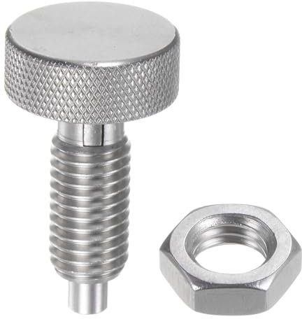 QUARKZMAN Goupille à Ressort avec Poignée Cannelée, Taille de Filetage M12, Broche Rétractable en Acier Inoxydable, Goupille d'Indexation Non Verrouillable pour Équipement Industriel