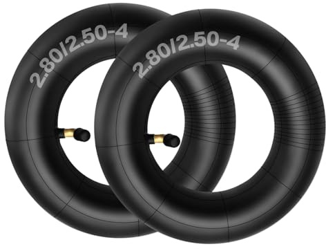 AZIEMARS 2 Stück 2.80/2.50-4 Schlauch 280/250-4 2.80-4 2.50-4 280-4 280-4 250-4 Reifen mit gebogenem Ventilschaft für Razor Scooter e300, Schubkarren, Sackkarren, Rasenmäher, Dollies
