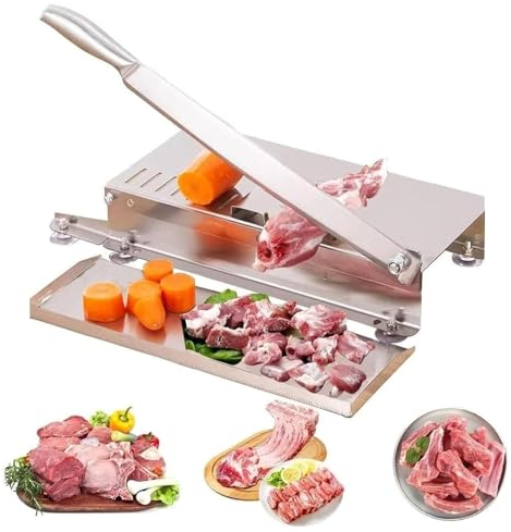 Manual Bone Meat Slicer, Stainless Steel Cutter Machine with 110Inch Knife, Rib Fish Chicken Beef Cutting Machine for Home Cooking and Commercial