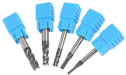 Hartmetall-Schaftfräser, Asixx 8 Stück 2-12 Mm 4-teiliges Endl-Set aus Wolframstahl für Aluminium, Kupfer, Kohlenstoffstahl, Gesenkstahl, Y-Stahl und Andere Metalle. 5 Stück