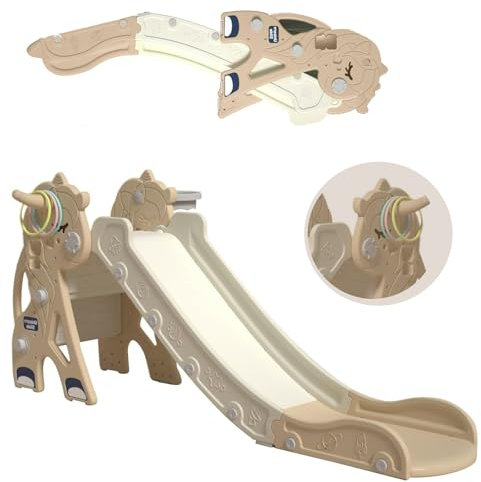 Lnhcrbs Toboggan Enfant, Toboggan Bebe est Adapté à Une Utilisation Intérieure et Extérieure,Playslide pour Enfantsest Fabriqué en Polyéthylène Haute Densité,Dimensions:152 × 68 CM,Glissière 142 CM