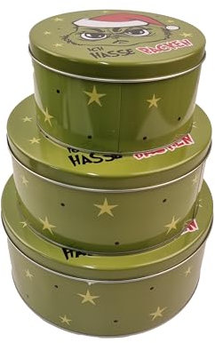 TOPCENT Festtagsmuffel Gebäckdose, Plätzchendosen, Metall 3er-Set Ich hasse backen