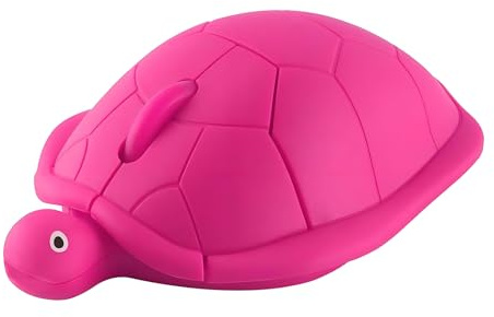 Kabellose Maus Schildkrötenform Computer Maus 1600DPI niedlich Cartoon Leise Funkmaus für Kinder Mädchen Tragbare Wireless Mouse für Links und Rechtshänder, PC/Laptop/Windows/Linux, Geschenk(ROSA )