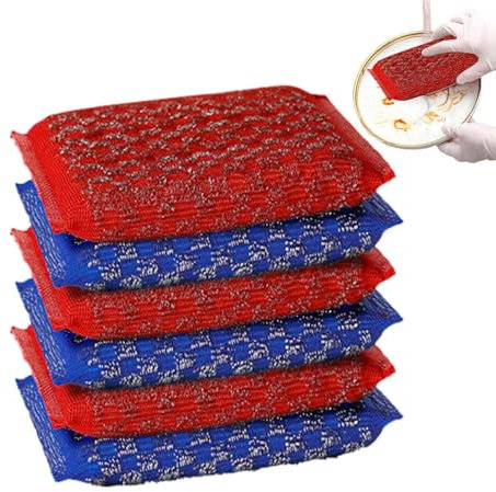 Lavastoviglie double face, spugna in acciaio, spugna abrasiva, spugna in acciaio, spazzola per piatti, spugna per la pulizia della casa, caffetteria, cucina