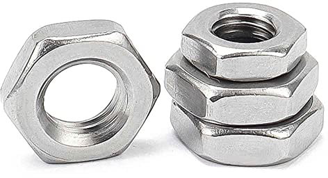 Kontermuttern, metrische Muttern, Stahlmuttern Edelstahlmutter 1/2/5/10 Stück Feingewinde M1- M64 Steigung 0,75/1/1,25/1,5 304 A2-70 Edelstahl Sechskant Sechskant dünne Mutter Kontermutter(M8 10pc)