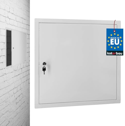 KOTARBAU® Sportello di ispezione 50 x 50 cm per cartongesso, porta di ispezione con serratura a chiave, scatola di sicurezza da incasso, sportello di ispezione da incasso in acciaio zincato