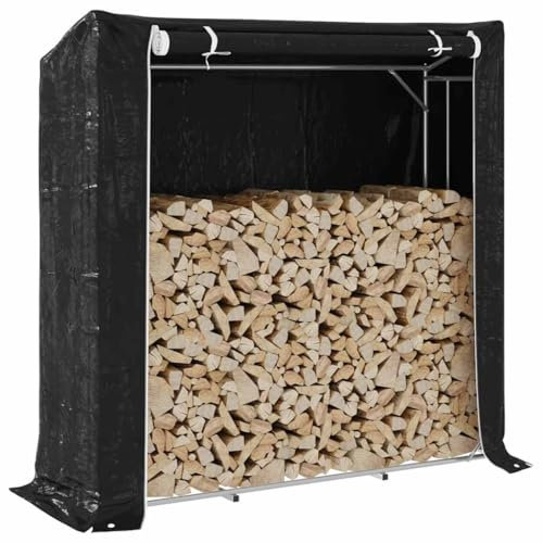 Gecheer Rastrelliera per Legna con Copertura Antipioggia 200x60x200 cm,Portalegna,Porta Legna,Legnaia da Esterno,Scaffale Portalegna,Scaffale per Legna da ardere,Portalegna da Interno,P4104957