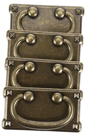 Cabilock Maniglie Per Cassetti in Lega Di Zinco Stile Cinese Antico, Set 4 Pezzi Pomelli Quadrati Per Armadi e Mobili Vintage, Presa Comoda Per Cassettiere e Sportelli