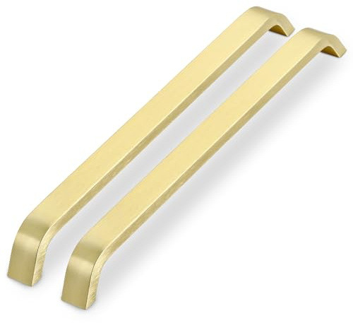 SYZOW 6 Stück gold Schrankgriffe, Möbelgriffe 192mm Lochabstand Küchengriffe Griffe Möbel Schubladengriffe Griffe für Küchenschränke