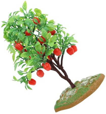 Abaodam Modèle de Pommier Miniature Réaliste pour Dioramas, Arbre Fruitier Artificiel en Résine, Décor Architectural pour Maison de Poupée, Vert et Rouge, Décoration Intérieure