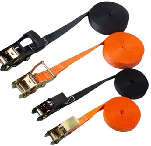 Cinghie a Cricchetto,Cinghia a Cricchetto Legatura del carico del camion con tenditore a cricchetto, tenditore di legatura autobloccante, fascio di funi del freno fisso multiuso(Orange 6m)