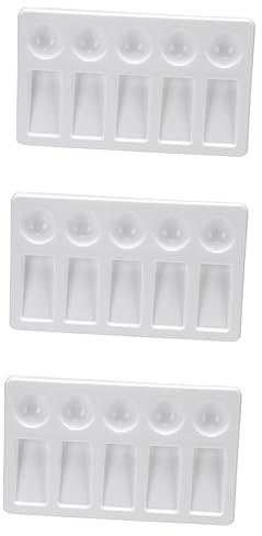 White Pp Rectangle Painting Palettes for Artists 3 Pack | Easy to Clean, Lightweight Recyclable Design, Suitable for Crafts and Arts, Professional or Student Use