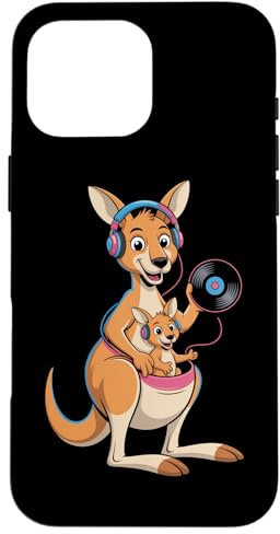 Kangourou Dj Avec Casque Vinyle Musique Coque pour iPhone 16 Pro Max