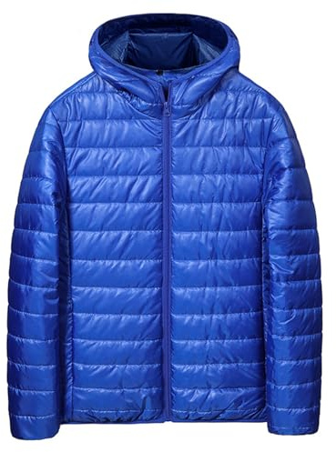 KOG Winterjacke Herren Steppjacke Baumwolle Daunenjacke 2025 Dufflecoat Kleidung Männer Freizeit Strickjacke Warmes Cordjacke College Jacke Wanderjacke Puffer Jacke Softshelljacke Blau M