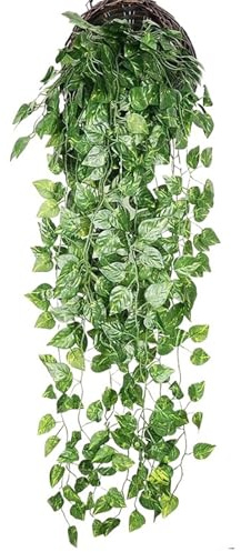 Generico Hiedra trepadora - Planta de plástico colgante para decoración de boda al aire libre (Color5)