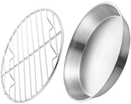 Toyvian Stainless Steel Grill Plate with Mesh Rack Corrosion-Resistant Baking Tray for Oven Cooking Oil-draining Roasting Pan Compact Kitchen Wire Rack for Desserts and Meat