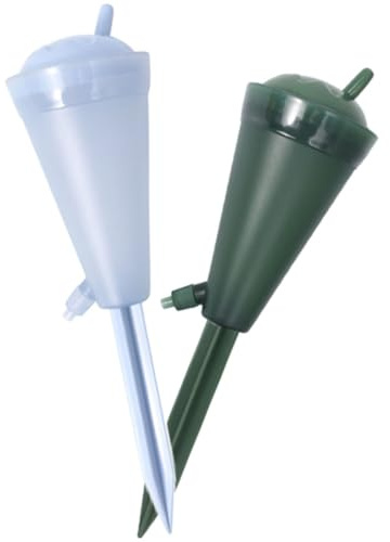 JOINPAYA Dispositivo di Irrigazione Automatico per Piante Gocciolatore a Picchetto Set 2 Pezzi Regolazione Flusso Adatto per Piante da Interno e Giardinaggio Durante Le Vacanze