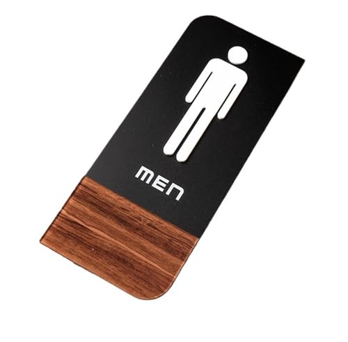 Toilettenschilder, Toilettenschild for Männer und Frauen, mehrere Größen, 10 x 24 cm, 12 x 24 cm, Türaufkleber(14 MEN)