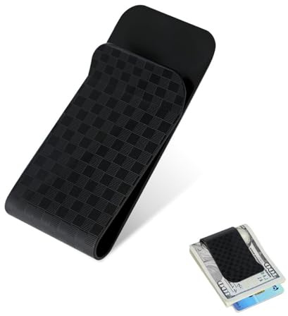 Labyrinxel Carbon Fibre Wallet Money Clip in Black, Slim Money Clip for Cash and Cards, Money Clips for Men UK for Front Pocket Use, Credit Card Holder and Cash Wallet for Notes on Nights Out