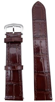 Mjukt och andningsbart läderrem som är lämpligt for Cartier/tank/solo/Santos klocktillbehör(Brown-silver,20mm)