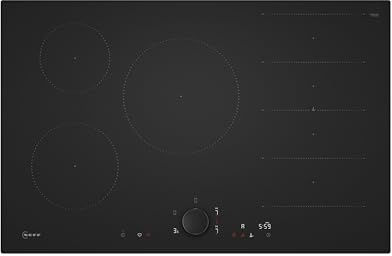 NEFF N 90 Induktionskochfeld 80 cm, T68NUV4A0, Flex Induction, Twist Pad, Bratsensor 70 °C bis 220 °C, Favoriten-Taste, Power Boost, Home Connect, Rahmenlos aufliegend, Matt Black Design