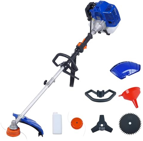 43cc Benzin Freischneider 3-in-1 Set, Motorsense Mit Rasentrimmer & Rasenkantenschneider, Leistungsstarker 2-Takt Motor, Ergonomischer Griff & Schultergurt, Gartenwerkzeug Für Rasenpflege, Unkraut