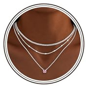 Meteorstarry 3 PCS Layering Silberkette/14K Gold Halskette mit Zirkonia Anhänger,Wasserfester Halsreif Schmuck Set Personalisierte Kleine Geschenke für Frauen Freundin Geburtstag
