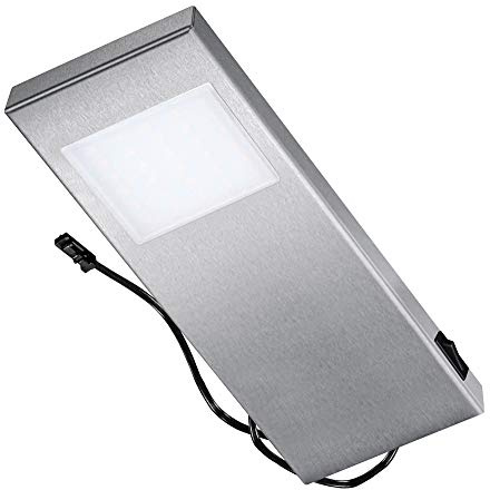 Thebo LED 95 Tadeo 4 EDELSTAHL - Einzelleuchte mit Hauptschalter/Unterbauleuchten/Oberschrankleuchten