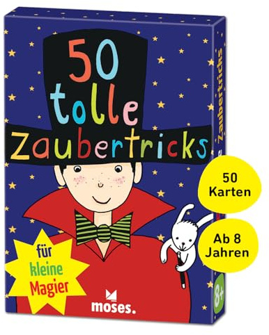 Moses 42777699 50 tolle Zaubertricks für kleine Magier | Kinderbeschäftigung | Kartenset, White