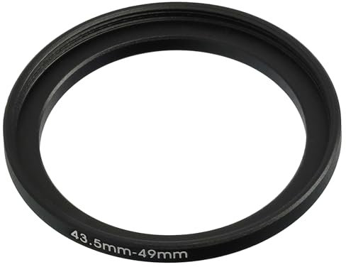 vhbw Anillo Adaptador Step Up de 43,5 mm a 49 mm para Objetivo de la cámara - Adaptador de Filtro, Metal, Negro