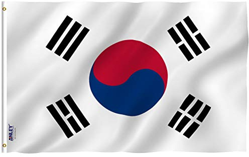 ANLEY Fly Breeze 3x5 Piedi Bandiera Corea Del Sud - Colore Vivido e Resistente Ai Raggi UV - Testata In Tela E Doppie Cuciture - Bandiera Nazionale Sud Coreana In Poliestere Anelli Ottone