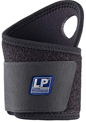 LP Support 739-KM atmungsaktive Neopren Handgelenk-Bandage, Wrist-Wraps für Powerlifting, Bodybuilding, Größe:Universalgröße, Farbe:1 x schwarz