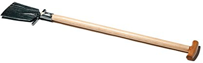 Unbekannt Geschmiedeter Damenspaten mit breiter Schneide, angeschweißtem geschmiedetem Tritt und Eschen-T-Stiel (80cm)