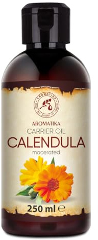 Ringelblumenöl Natürlich 250ml - Reines Calendulaöl - Calendula Officinalis - Calendula Öl Basisöl für Gesicht - Haare - für Massage - Kosmetik - Körperpflege