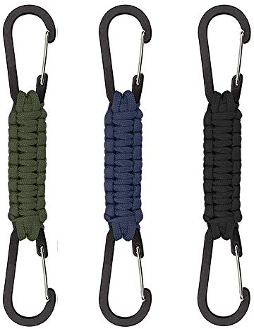 Karabiner Schlüsselanhänger, 3 Stück Outdoor Camping mit Karabinerhaken für Survival, Outdoor, Campi