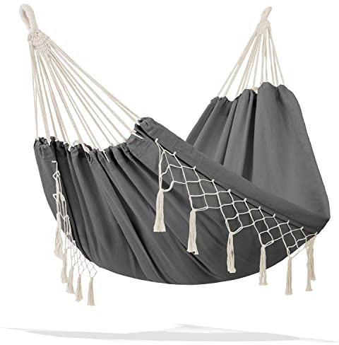 KESSER® Amaca capacità di carico 300 kg 320x150 cm capacità di carico max 300 kg, 1-2 persone, traspirante, resistente alle intemperie, ideale per campeggio giardino, amaca in tessuto (Grau)