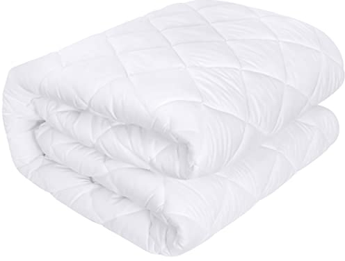 Utopia Bedding Gesteppter Matratzenschoner 180 x 200 cm, Spannmatratzenauflage, Tiefe Tasche Matratzenbezug dehnt Sich bis zu 38 cm (Weiß)