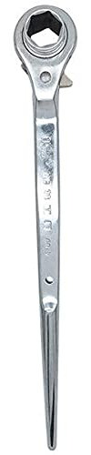 TOP-VIGOR 6 Point Ratchet Podger Spanner Steel Erect Scaffold Wrench Double Socket 16-18 mm