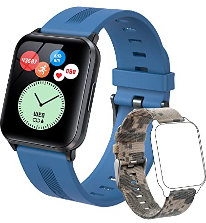 SUPBRO Montre Connectée Température Corporelle, IP67 Etanche Bracelet Connecté Smartwatch Femme Homme Montre Sport Intelligente Podometre Course Sommeil Fitness Tracker d'Activité avec 2 Sangle